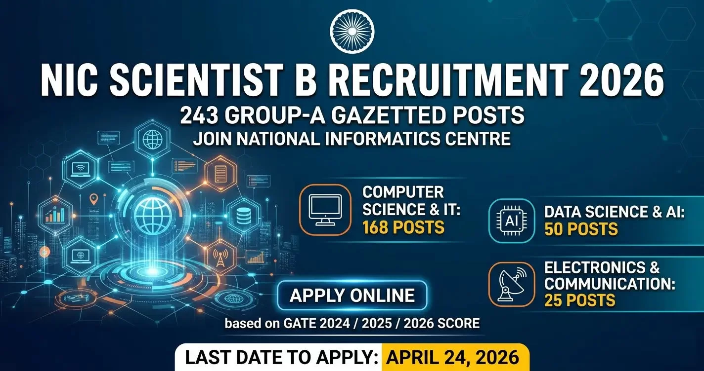 NIC Scientist B Recruitment 2026 Official Notification Banner 243 Posts