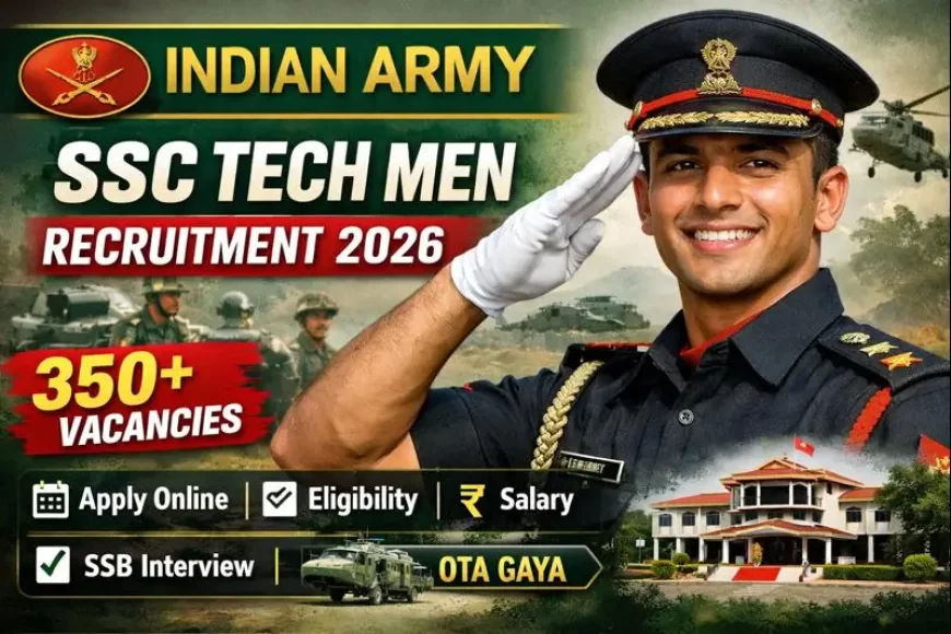 Indian Army SSC Tech Men Recruitment 2026 | Apply Online for 350+ Posts – Eligibility, Dates, Salary